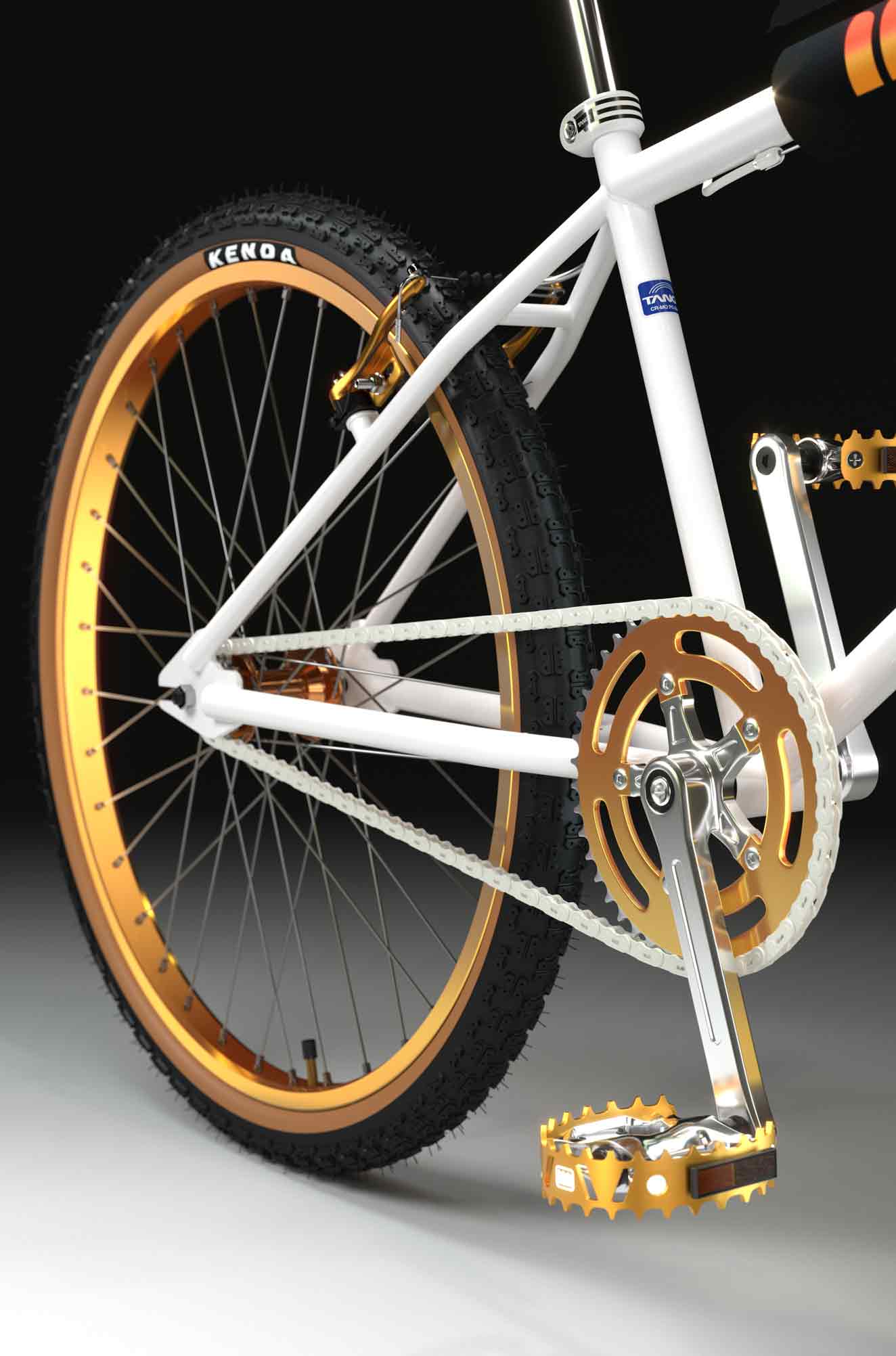 White and gold sales bmx bike